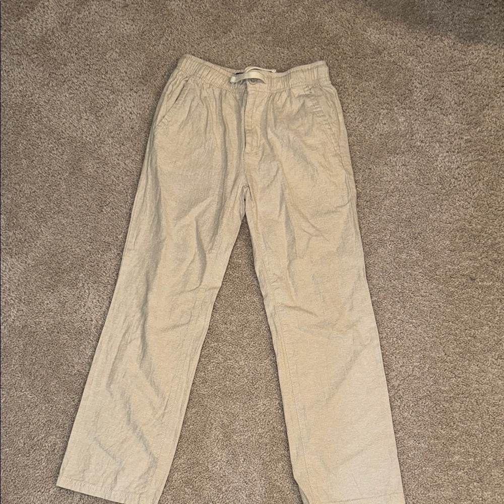 Kids Lightweight Drawstring Pants in Beige